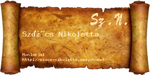 Szűcs Nikoletta névjegykártya