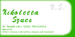 nikoletta szucs business card